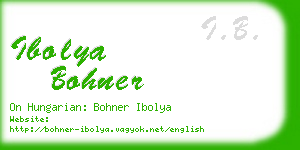 ibolya bohner business card